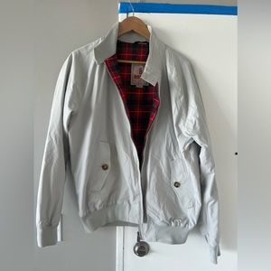 Baracuta khaki/grey bomber style jacket. Highest of Tayloring and quality.